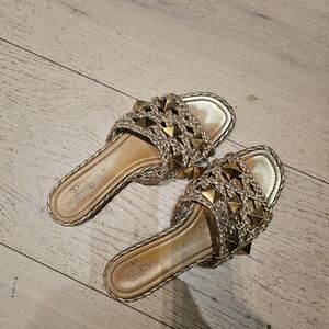 Valentino Women's Gold Studded Sandals